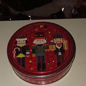 Festive Red Nutcracker Tin